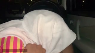 Sultry Brunette's Passionate Deepthroat Adventure in the Car